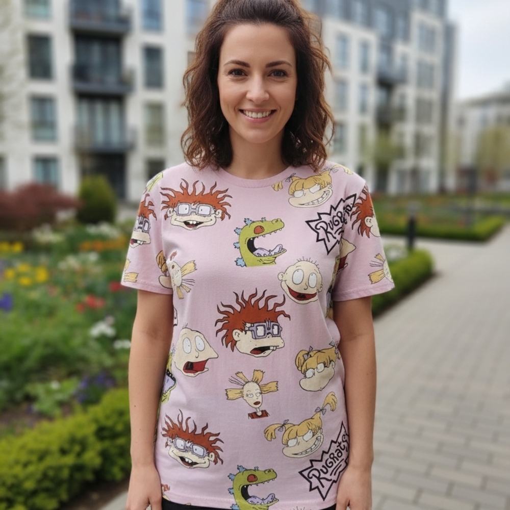 Nickelodeon Rugrats Graphic Shirt Light Pink Mens Large